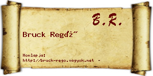 Bruck Regő névjegykártya